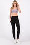 Black Ribbed Active Legging