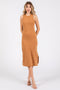 Camel Sleeveless Racerback Bodycon Dress