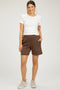Brown Drawstring Maternity Shorts