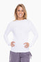 White Ribbed Lettuce Trim Top