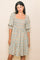 Taupe Floral Smocked Dress