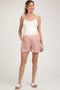 Peach Smocked Waist Maternity Shorts
