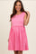Pink Sleeveless Textured Maternity Dress