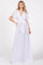 White Chiffon Wrap Front V-Neck Short Sleeve Pleated Maxi Dress