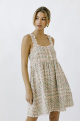 Pink Multi-Color Knit Gingham Sleeveless Dress