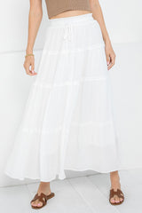 Ivory Tiered Maxi Skirt