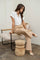 White Short Fold Sleeve Button Down Shirt