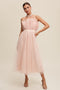 Blush Paper Bag Frill Tulle Maxi Dress